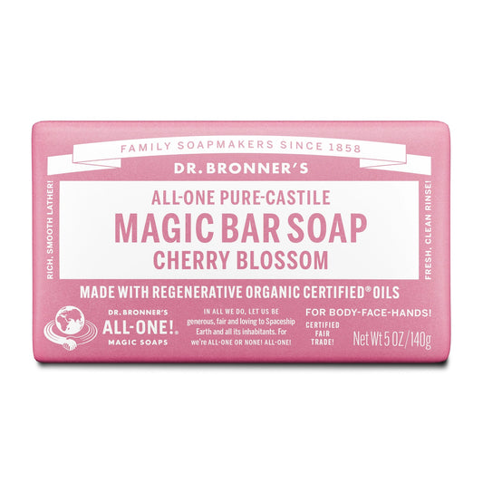 Dr Bronners DR. BRONNERS ALL-ONE PURE-CASTILE MAGIC BAR SOAP CHERRY BLOSSOM 140G