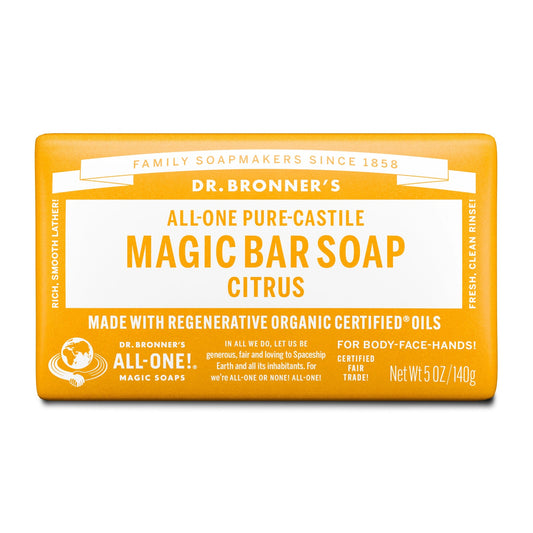 Dr Bronners DR. BRONNERS ALL-ONE PURE-CASTILE MAGIC BAR SOAP CITRUS 140G