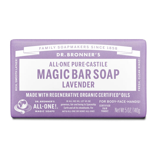 Dr Bronners DR. BRONNERS ALL-ONE PURE-CASTILE MAGIC BAR SOAP LAVENDER 140G