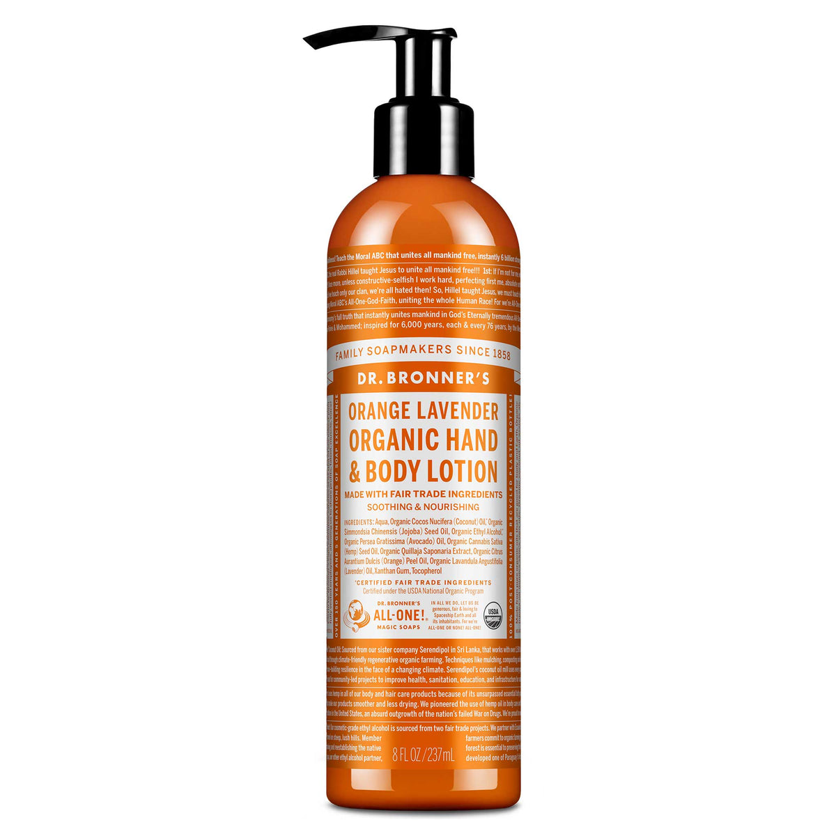 Dr Bronners Dr. Bronners Organic Hand & Body Lotion Orange Lavender 237ml