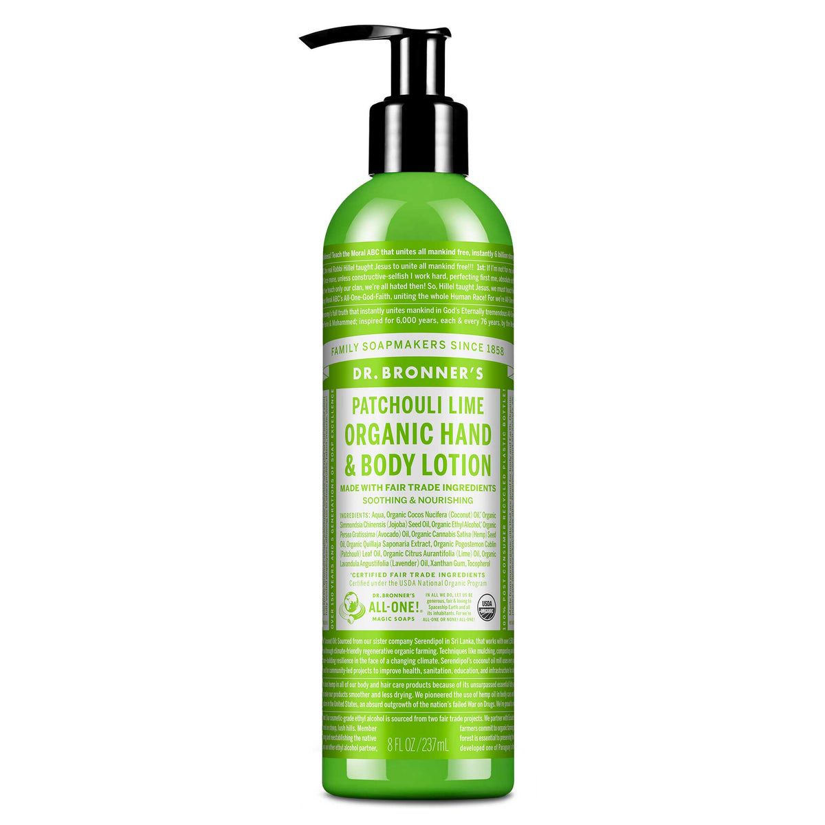 Dr Bronners Dr. Bronners Organic Hand & Body Lotion Patchouli Lime 237ml
