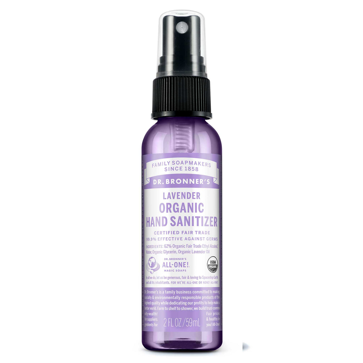 Dr Bronners Dr. Bronners Organic Hand Sanitizer Lavender 59ml