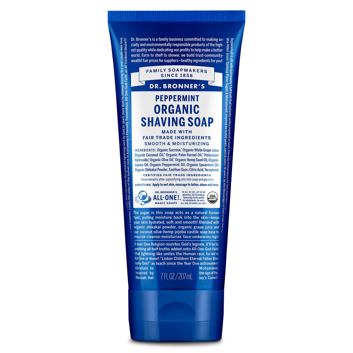 Dr Bronners Dr. Bronners Organic Shaving Soap Peppermint 207ml