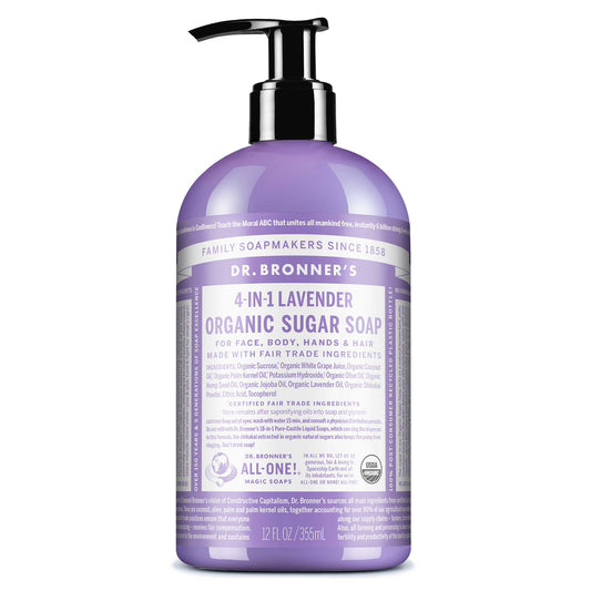 Dr Bronners Dr. Bronners Organic Sugar Soap 4-in-1 Lavender (Pump) 355ml