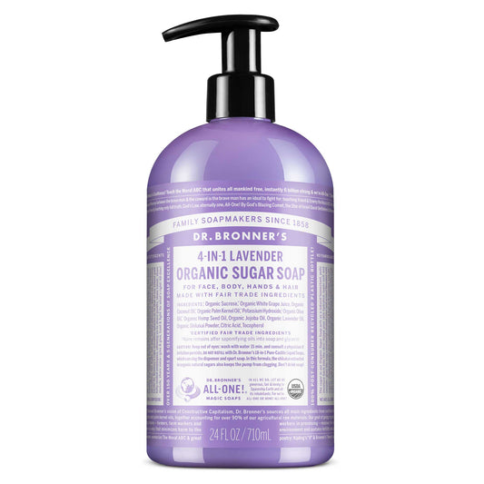 Dr Bronners Dr. Bronners Organic Sugar Soap 4-in-1 Lavender (Pump) 710ml