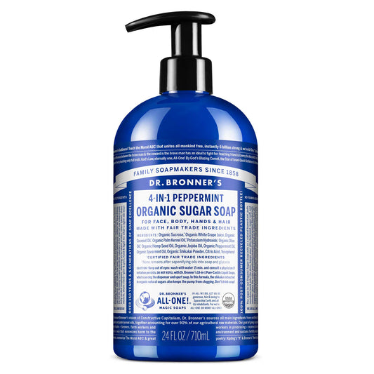 Dr Bronners Dr. Bronners Organic Sugar Soap 4-in-1 Peppermint (Pump) 710ml