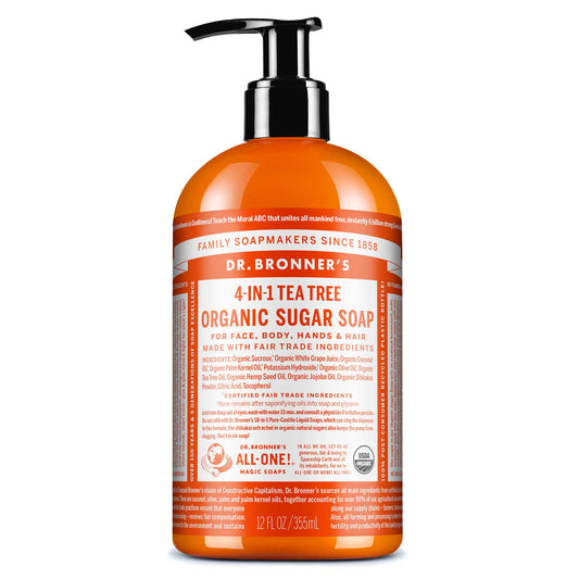 Dr Bronners Dr. Bronners Organic Sugar Soap 4-in-1 Tea Tree (Pump) 355ml