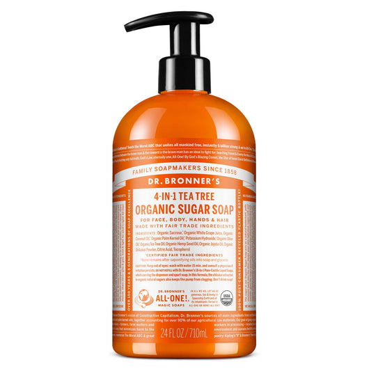 Dr Bronners Dr. Bronners Organic Sugar Soap 4-in-1 Tea Tree (Pump) 710ml