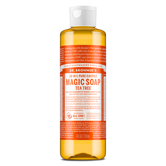 Dr Bronners DR. BRONNERS PURE-CASTILE MAGIC SOAP LIQUID (18-IN-1) TEA TREE 237ML