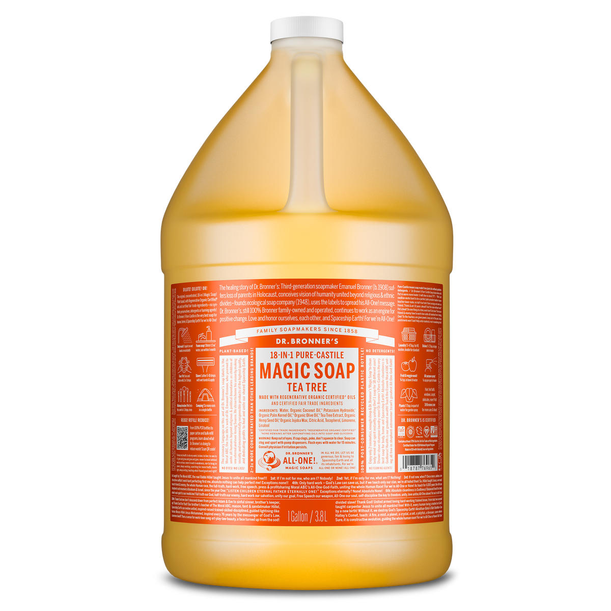 Dr Bronners DR. BRONNERS PURE-CASTILE MAGIC SOAP LIQUID (18-IN-1) TEA TREE 3.78L