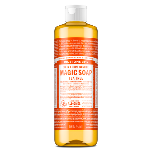Dr Bronners DR. BRONNERS PURE-CASTILE MAGIC SOAP LIQUID (18-IN-1) TEA TREE 473ML