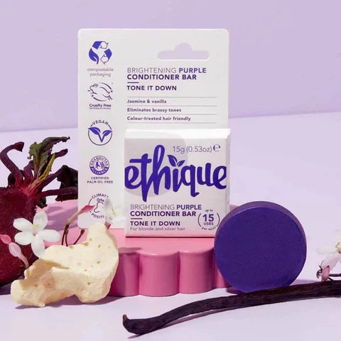Ethique Ethique Bar Conditioner Brightening Purple Tone It Down (For Blonde and Silver Hair) 15g  SELL THROUGH