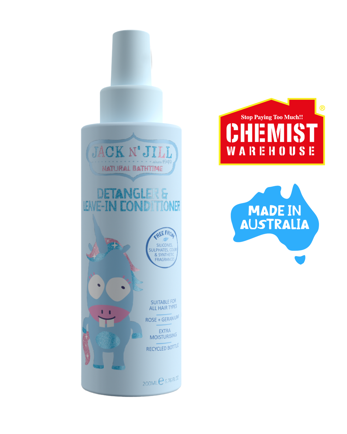 Jack N Jill Jack N Jill Natural Bathtime Detangler & Leave-In Conditioner 200ml