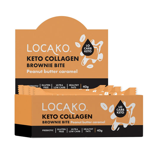 Locako Locako Keto Collagen Brownie Bite Peanut Butter Caramel 40g x 15 Display