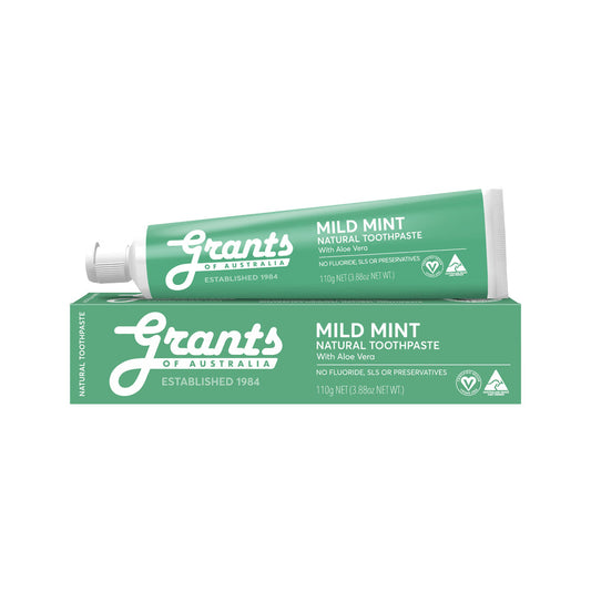 Grants Grants Of Australia Natural Toothpaste Mild Mint with Aloe Vera 110g