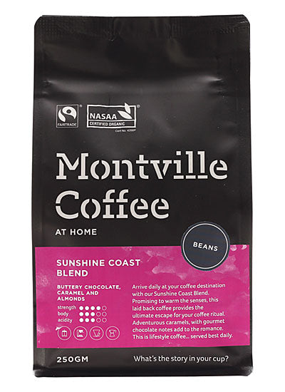 Montville Coffee Montville Coffee Organic Sunshine Coast Blend Beans 250g