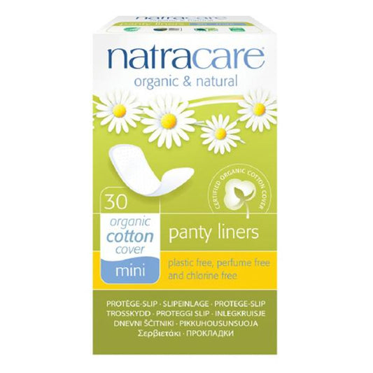 Natra Care Natracare Panty Liners Mini with Organic Cotton Cover x 30 Pack