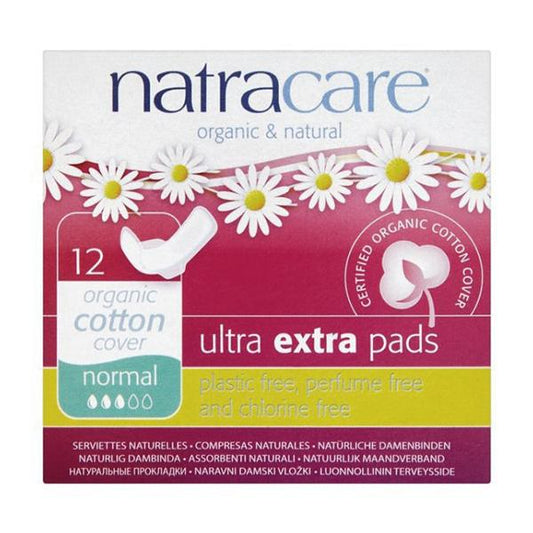 Natra Care Natracare Ultra Extra Pads Regular with Organic Cotton Cover x 12 Pack