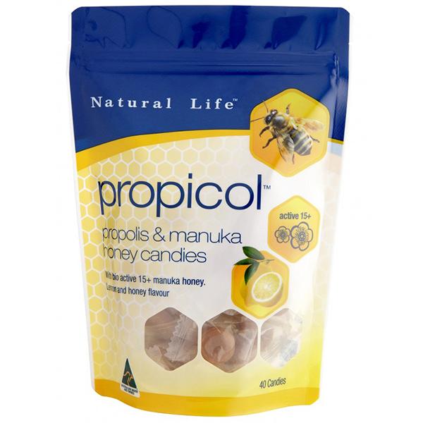 Natural Life Natural Life Propicol (Propolis & Manuka Honey Candies) with manuka honey MGO 550+ Lemon and Honey x 40 Pack