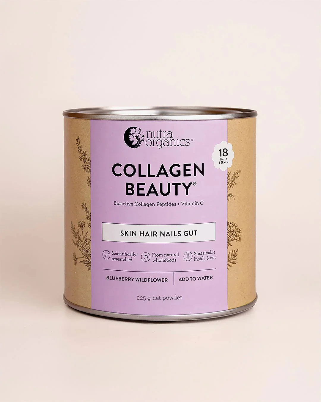 Nutra Naturals Nutra Organics Collagen Beauty Blueberry Wildflower 225g