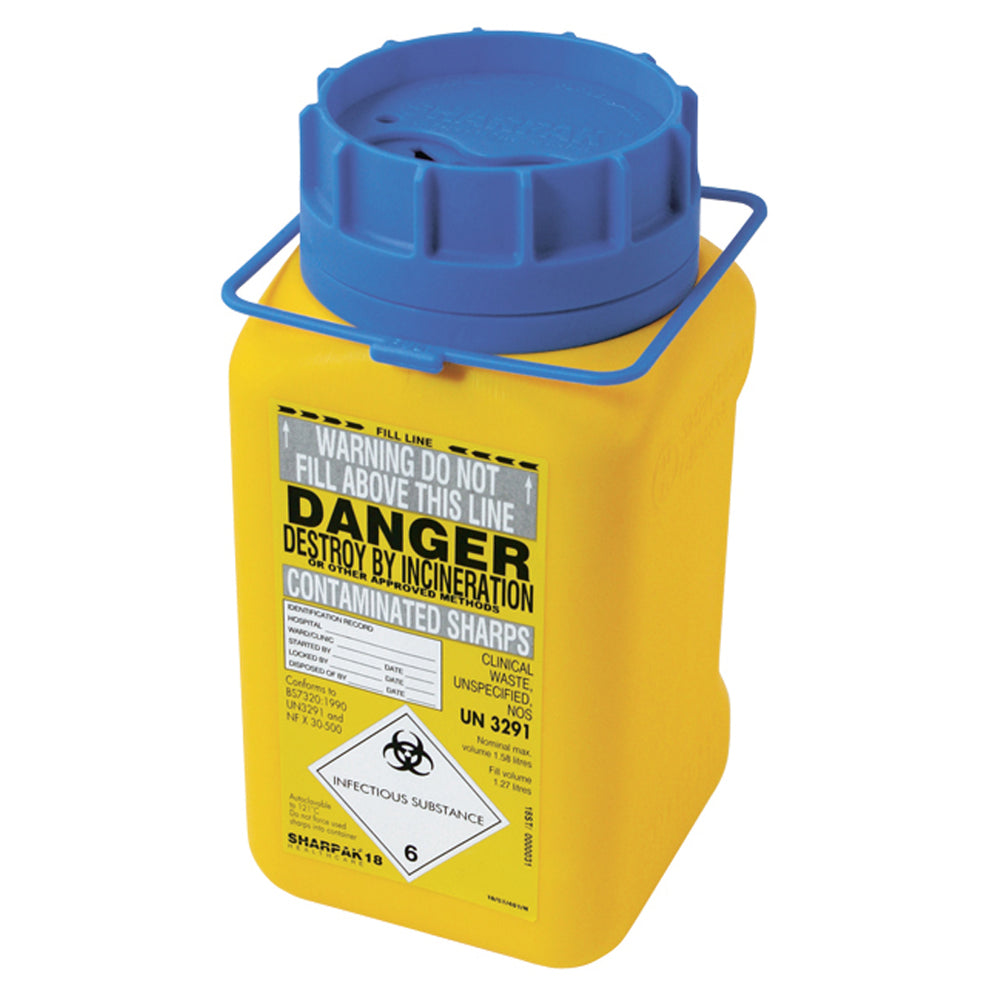Premium Sharps Collector 1.8 Litre Sharpak ( Code Blue) – NSHC