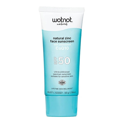 Wotnot Naturals WOTNOT FACE SUNSCREEN NATURAL ZINC WITH COQ10 SPF50 50G