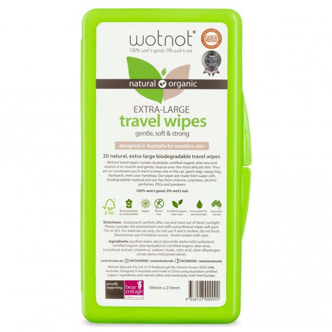 Wotnot Naturals Wotnot Naturals 100% Natural Wipes with Travel Hard Case x 20 Pack
